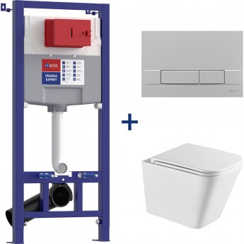 Сет: Инсталляция LEMARK PENEDA EXPERT + кнопка смыва BIT хром матовый + унитаз FLOREX белый глянец